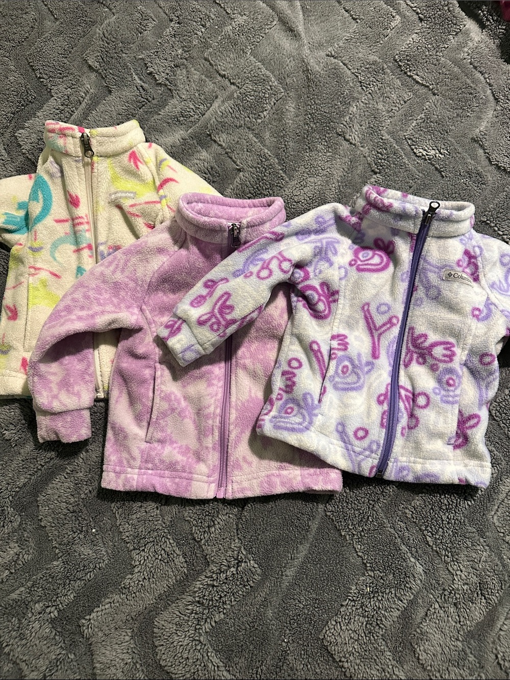 Columbia Toddler Fleece Jacket Set - Purple, Lavender, Cream